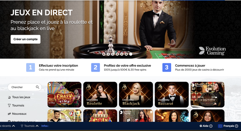 S'inscrire pour commencer le jeu